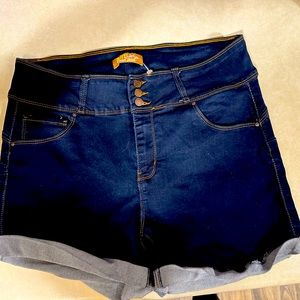 Dark Blue double stitched wax jean shorts size 2XL